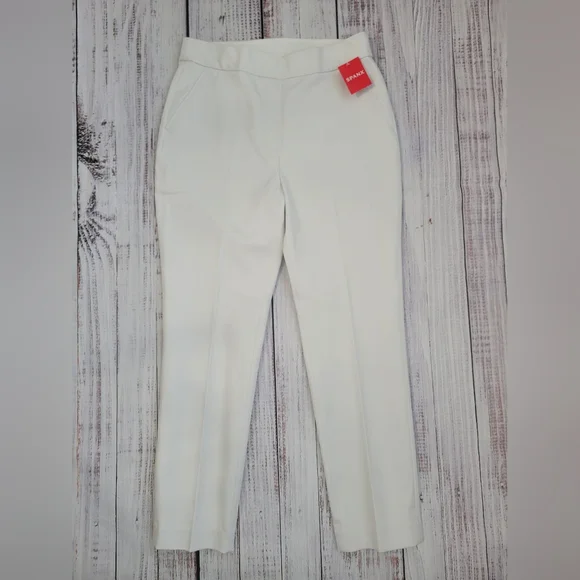 Spanx On the Go Ankle Slim Straight Pull On Pants White Medium NEW NWT - Picture 3 of 10